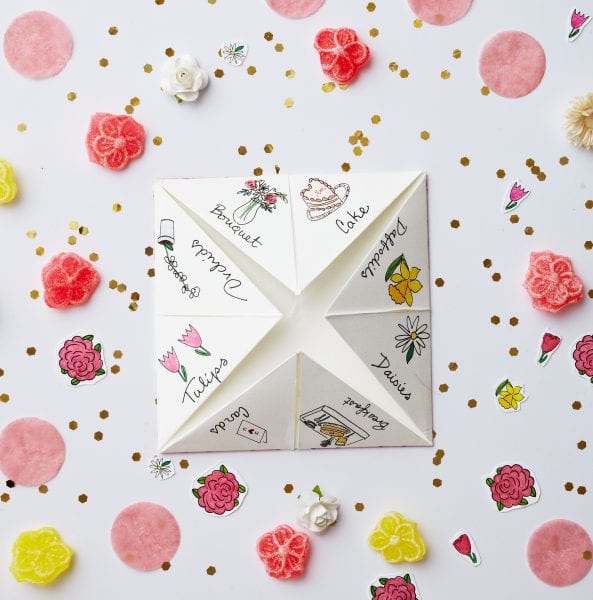 Darcy Miller Mother's Day Cootie Catcher, party, favor, flower, spring