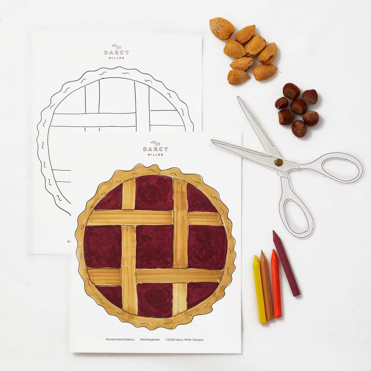 This pie placemat is definitely something to be thankful for! Print out the colored template and let everyone choose their playing pieces (nuts, candies, and small fruit all work) for rousing pre-dinner games of Tic Tac Toe.