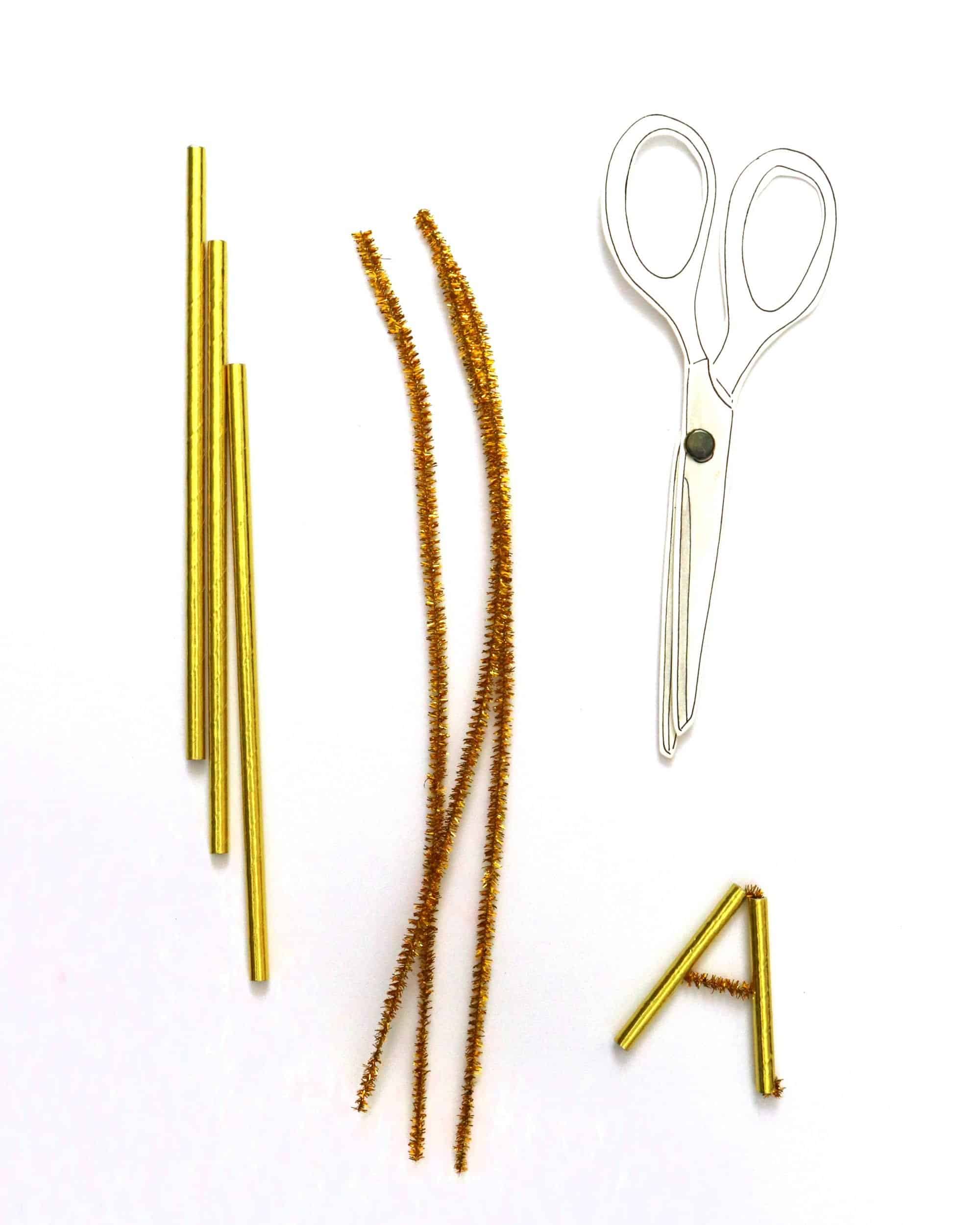 Straw Making Letters Gold Straw Letter Decor | Darcy Miller Designs